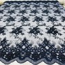 Beaded Corded Bridal Lace Black