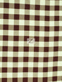 Brown Checkered Gingham Poly Cotton Printed Fabric by the Yard