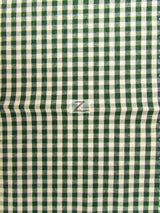 Mini Checkered Gingham Poly Cotton Printed Fabric Hunter Green Sold By The Yard