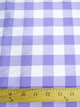 Lavender Checkered Gingham Poly Cotton Fabric By The Yard