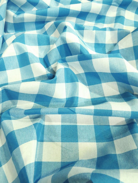 Lavender Checkered Gingham Poly Cotton Fabric By The Yard