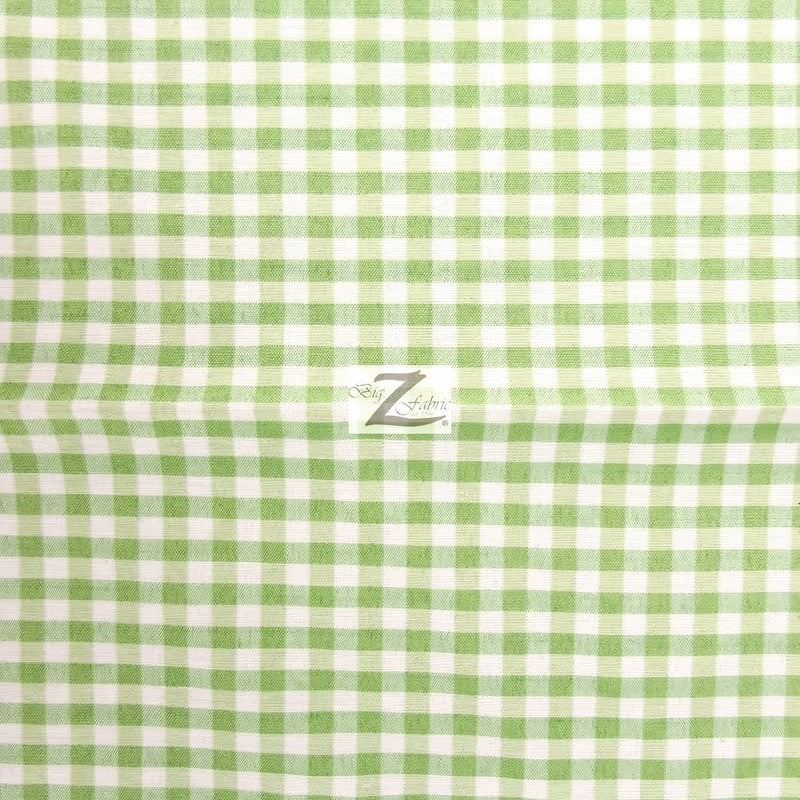 Mini Checkered Gingham Poly Cotton Fabric Mint