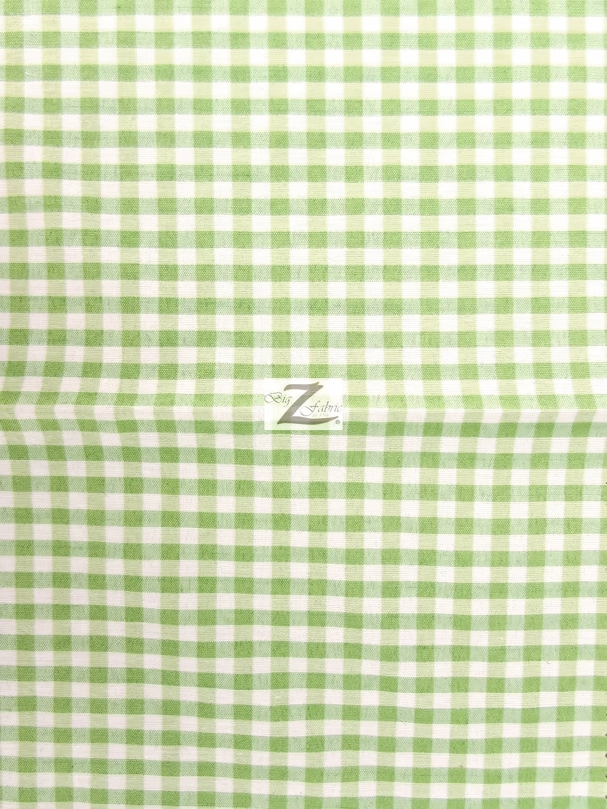 Mini Checkered Gingham Poly Cotton Fabric Mint