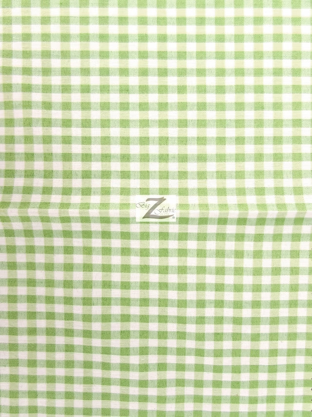 Mini Checkered Gingham Poly Cotton Fabric Mint