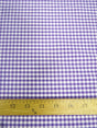 Mini Checkered Gingham Poly Cotton Printed Fabric Purple Sold By The Yard