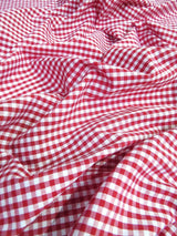 Mini Checkered Gingham Poly Cotton Printed Fabric Purple Sold By The Yard