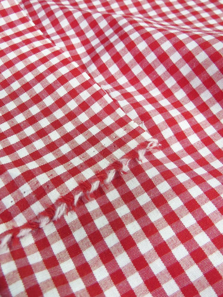 Mini Checkered Gingham Poly Cotton Printed Fabric Purple Sold By The Yard