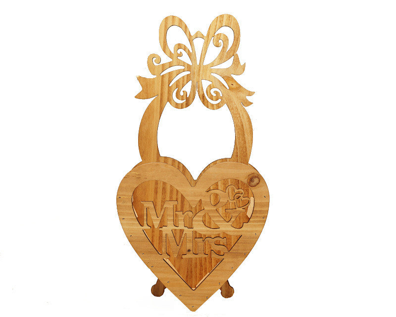 Wood Mr & Mrs Wedding Table Centerpiece Laser Cut Decoration