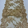 Sequin Lace Luxurious Fabric with Embroideries on Mesh by the Yard – Dresses, Gowns & Special Occasions 20" Width