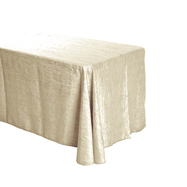 Champagne Crinkle Crushed Taffeta Rectangular Tablecloth 90 x 132″