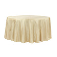 132″ Champagne Crinkle Crushed Taffeta Round Tablecloth