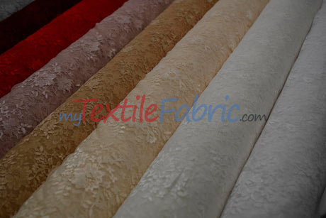Chantilly Lace Polyester Fabric - Floral Embroidery, Sheer Mesh, 52" Width (1 Yard)