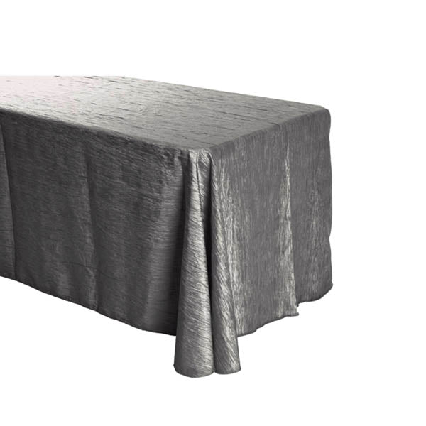 Charcoal Crinkle Crushed Taffeta Rectangular Tablecloth 90 x 156″