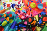 Multi Color Polka Dot Charmeuse Satin Fabric - Ivory Multi Dot, Pink Multi Dot, Red Multi Dot, Teal Multi Dot, Black Multi Dot, 58/60" Width (1 Yard)