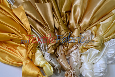 Charmeuse Satin Polyester Fabric - Solid, 58/60" Width, Multiple Colors (1 Yard)