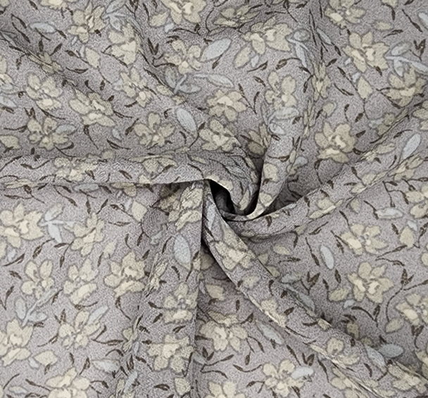 Chiffon Gray Fabric Lightweight Sheer Polyester, 58/60" Wide 1 Yard Soft Flowing Apparel Fabric