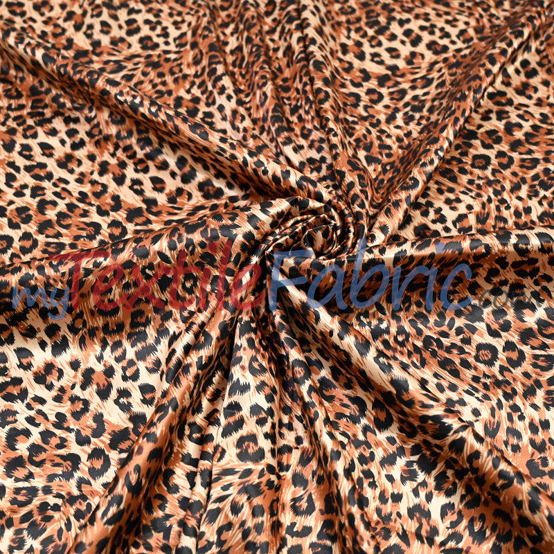 Cheetah Charmeuse Satin Fabric - Cheetah Print, 58/60" Width