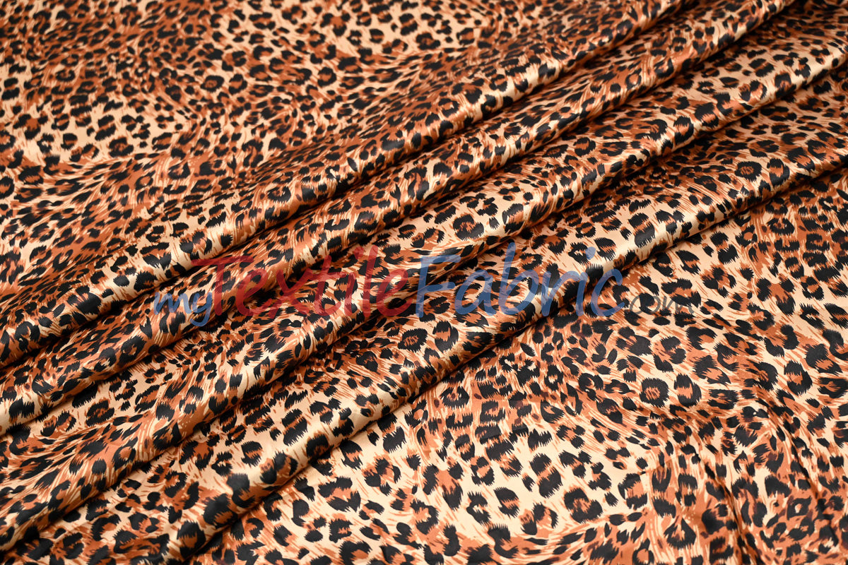 Cheetah Charmeuse Satin Fabric - Cheetah Print, 58/60" Width