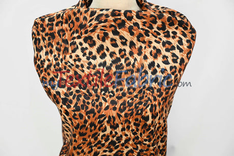 Cheetah Charmeuse Satin Fabric - Cheetah Print, 58/60" Width