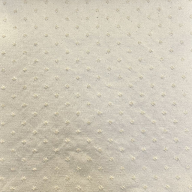 Chelsea Embossed Dotted Jacquard Cotton Blend Fabric - Natural Washed, 60" Width (1 Yard)