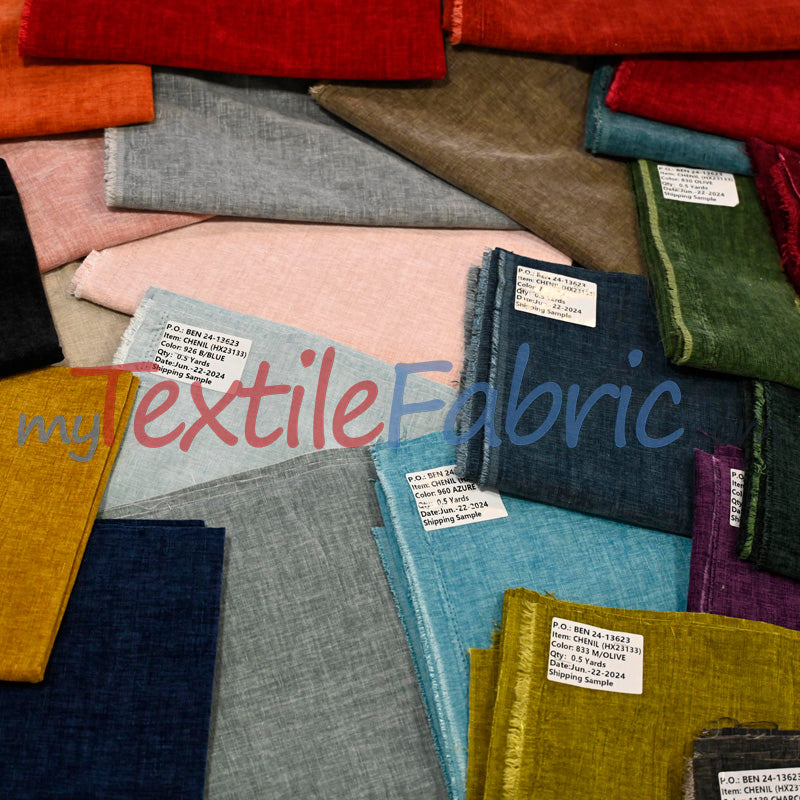 Chenille Polyester Fabric - Ultra Soft Velvety Texture, 60" Width, 350 GSM (1 Yard)