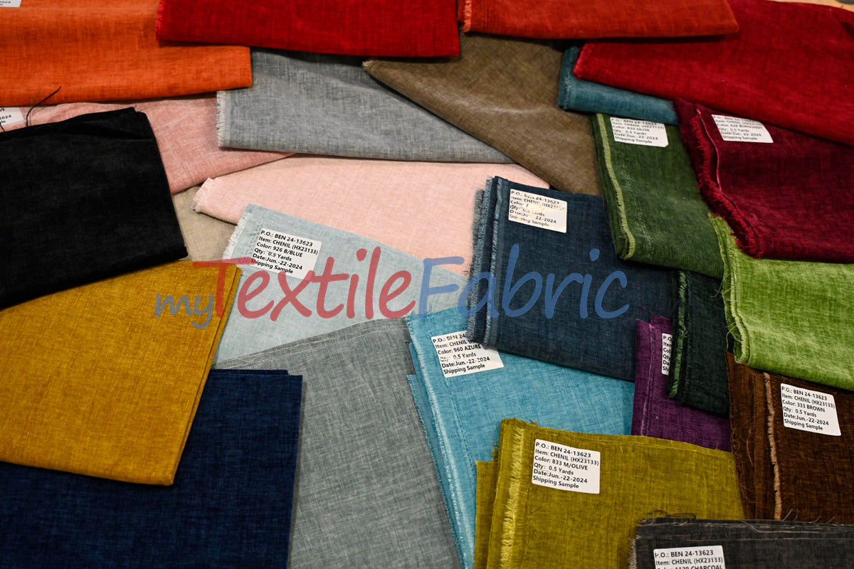 Chenille Polyester Fabric - Ultra Soft Velvety Texture, 60" Width, 350 GSM (1 Yard)