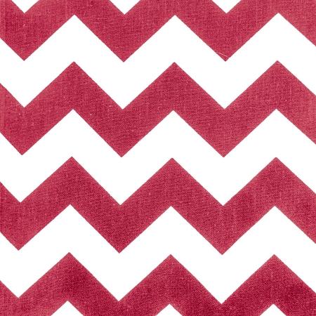 1″ One Inch Chevron Red and White Poly Cotton Fabric,