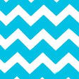 1″ One Inch Chevron Turquoise and White Poly Cotton Fabric