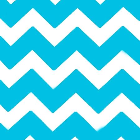 1″ One Inch Chevron Turquoise and White Poly Cotton Fabric
