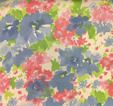 Chiffon 1B801 Polyester Fabric - White/Blue/Red Print, 56/58" Width