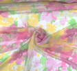 Chiffon 1B801 Polyester Chiffon Fabric - White/Yellow/Pink, 56/58" Width