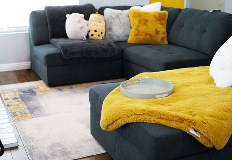 Soft Cozy Faux Fur Blanket - Honey Gold Faux Fur Fabric, 50" X 60" (1 Piece)