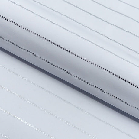Foiled Line Spandex Fabric Black Silver