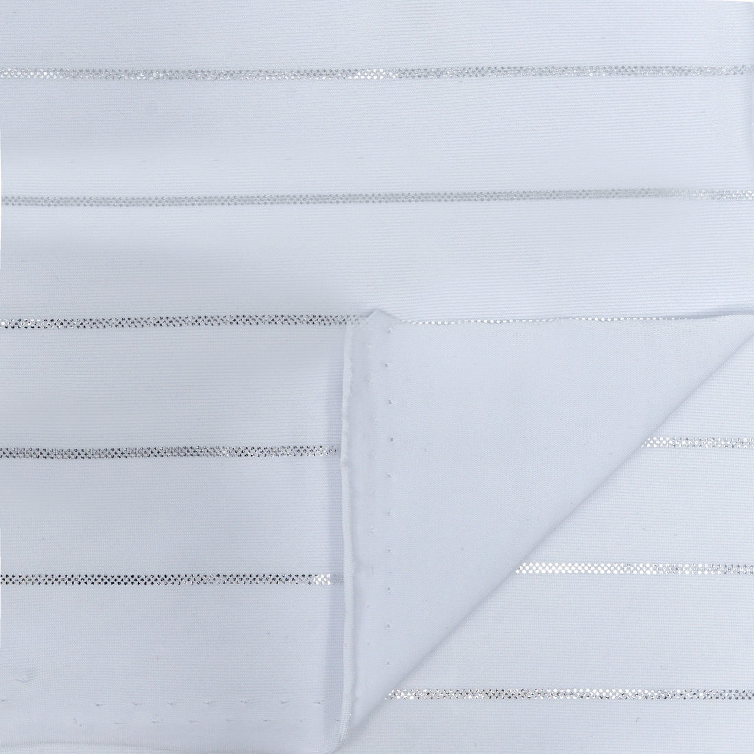 Chicago Foiled Line Nylon Spandex Fabric - Foiled Line, Black/Silver, Black/Gold, White/Silver, 55/56" Width (1 Yard)