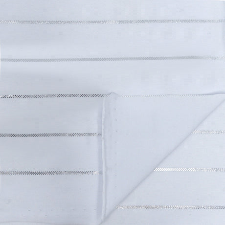 Chicago Foiled Line Nylon Spandex Fabric - Foiled Line, Black/Silver, Black/Gold, White/Silver, 55/56" Width (1 Yard)