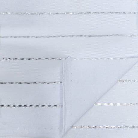 Chicago Foiled Line Spandex Fabric - Black/Silver, Black/Gold, White/Silver, 55/56" Width (1 Yard)