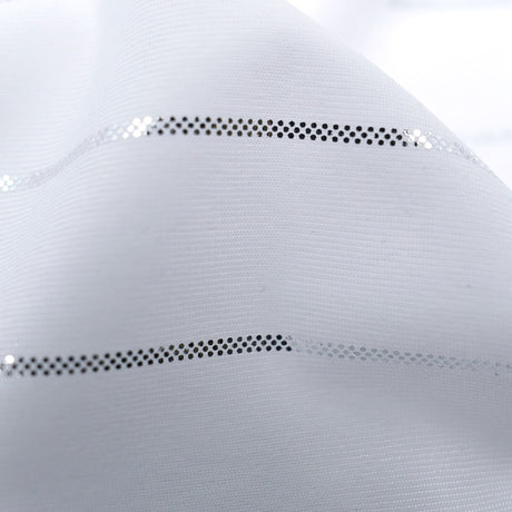 Chicago Foiled Line Nylon Spandex Fabric - Foiled Line, Black/Silver, Black/Gold, White/Silver, 55/56" Width (1 Yard)