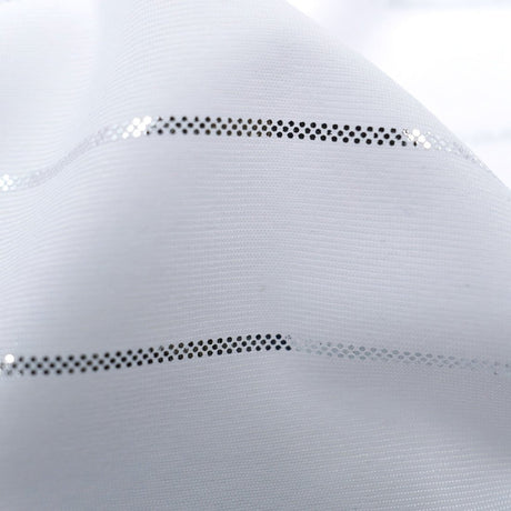 Foiled Line Spandex Fabric Black Silver