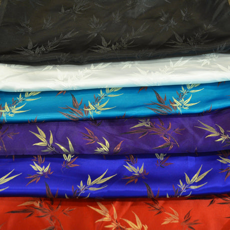 Oriental Bamboo Brocade Polyester Fabric - Bamboo Jacquard, 45" Width (1 Yard)