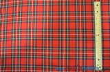 Christmas Red Kilt Poly Rayon Fabric - Red Tartan Plaid, 58/60" Width (Yards)