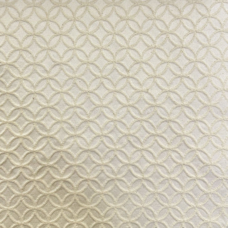Chuck Cotton Polyester Fabric - Embossed Geometric Circular Pattern, Natural/Washed, 58" Width (1 Yard)
