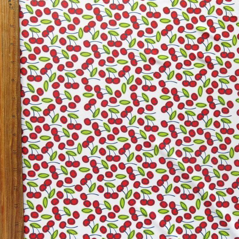 Swim Knit Cherries Poly Spandex Swimsuit Fabric