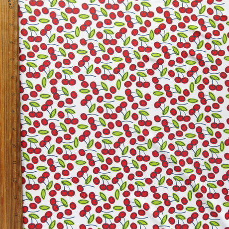 Swim Knit Cherries Poly Spandex Swimsuit Fabric