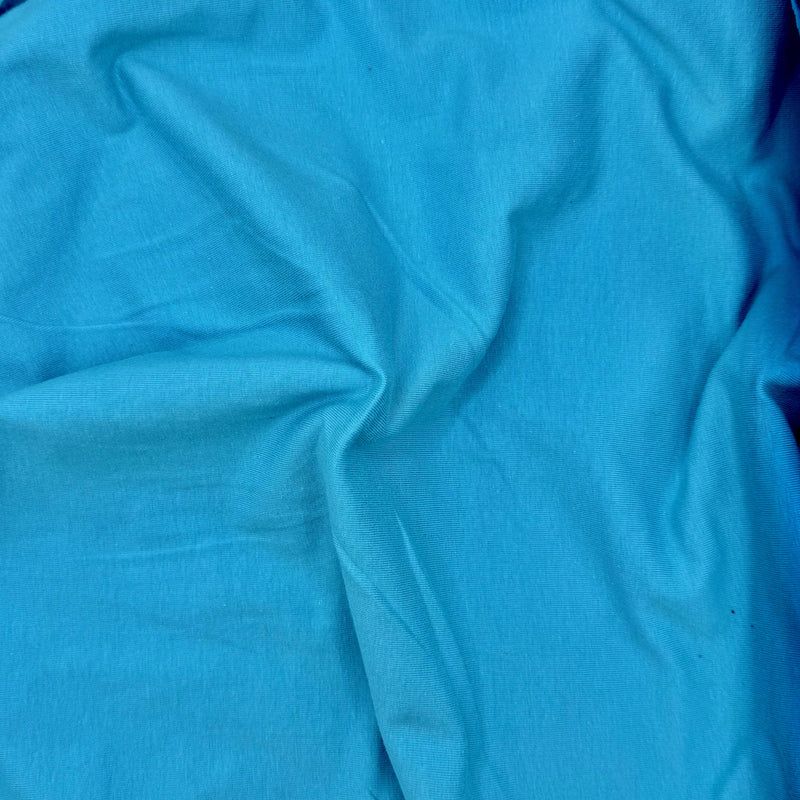 Cotton Spandex Jersey Knit Fabric Aqua 4-Way Stretch
