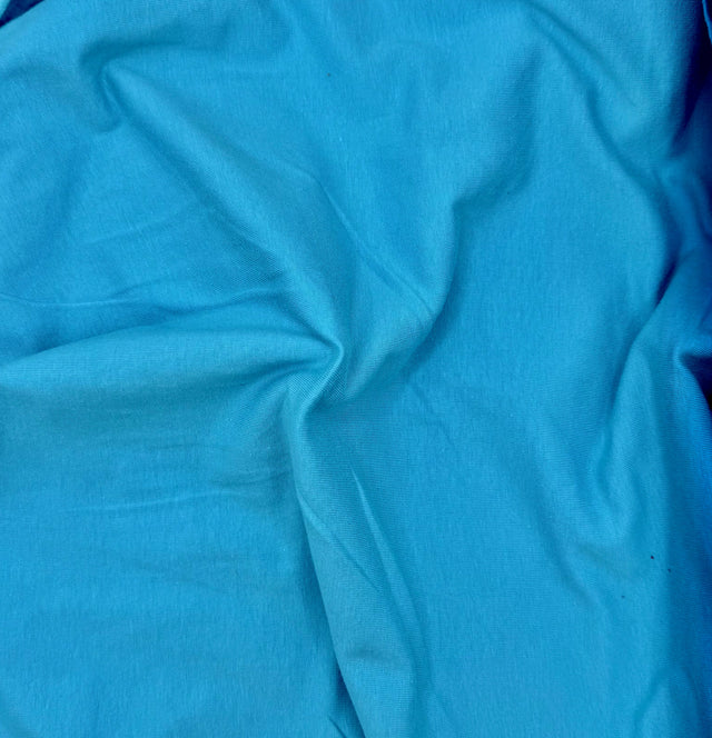 Cotton Spandex Jersey Knit Fabric Aqua 4-Way Stretch