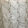 Clarence Silk Fabric - Floral Embroidered Stripe, 54" Width (1 Yard)