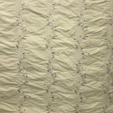 Clarence Silk Fabric - Floral Embroidered Stripe, 54" Width (1 Yard)