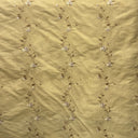 Clarence Silk Fabric - Floral Embroidered Stripe, 54" Width (1 Yard)