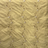 Clarence Silk Fabric - Floral Embroidered Stripe, 54" Width (1 Yard)