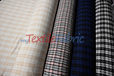 Classic Tweed Polyester Fabric - Textured Tweed Weave, 60" Width (1 Yard)